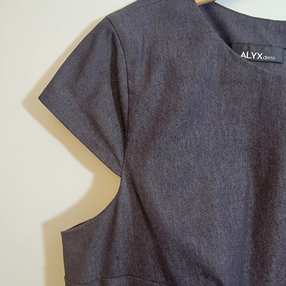 ALYX Classic Little Blue Dress Short Sleeve Career Zipper Up Back Size 16 EUC - Picture 6 of 10